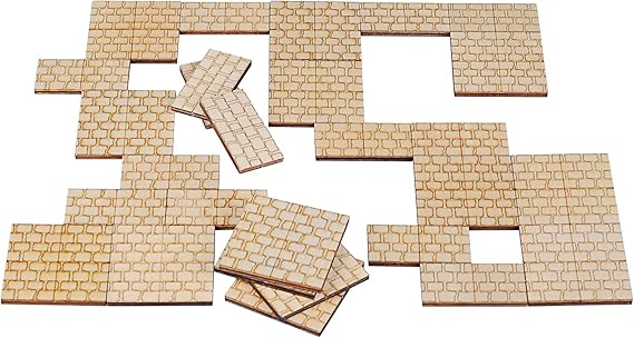 CZYY DND Dungeon Tiles, 28 Modular 1-Inch Grid Floor Pieces