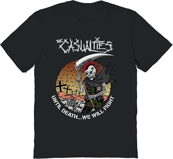 2Bhip The Casualties Until Death We Will Fight T Shirt Black | Officially Licensed The Casualties Merch, 100% Cotton Crewneck, Unisex Men Women, Short Sleeve Graphic Tee, Street Punk