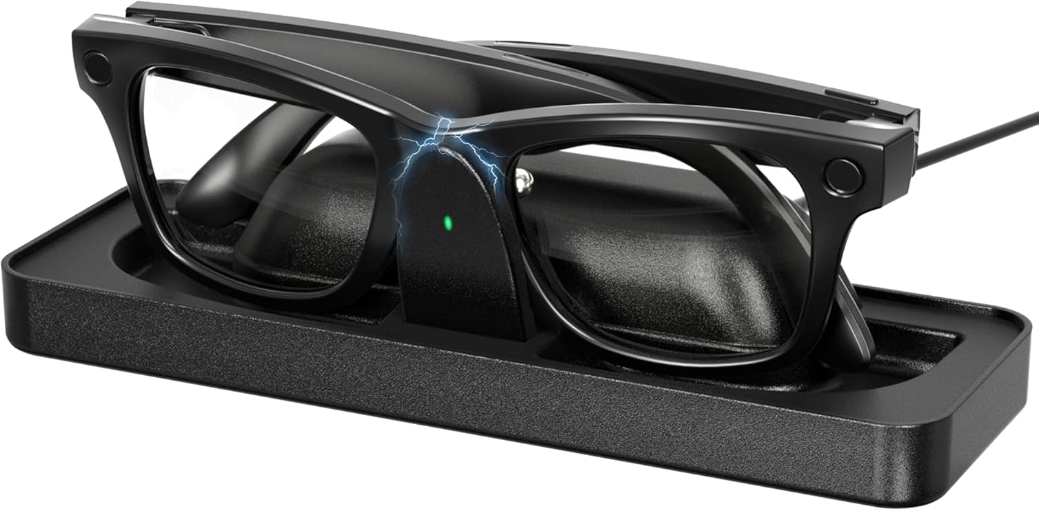 Charging Station Compatible with RayBan & Oakley Meta Smart Glasses(Gen 1&2) Fast Charger Dock with LED Indicator, Fits Wayfarer, Headliner, Skyler,Blayzer Scriber Optics& HSTN Accessories