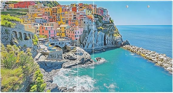 3 Ring Binder Manarola Landscape Italy 1.5 Inch Round with Clipboard Round with 3 Interior Pockets 200 Sheet Capacity 1 Pack