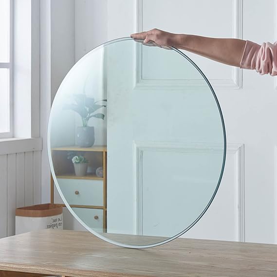 42" Clear Round Glass Table Top, Thick Tempered Glass with Smooth Polished Edge Ideal for Kitchen, Living Room, Office or Patio Table Replacement