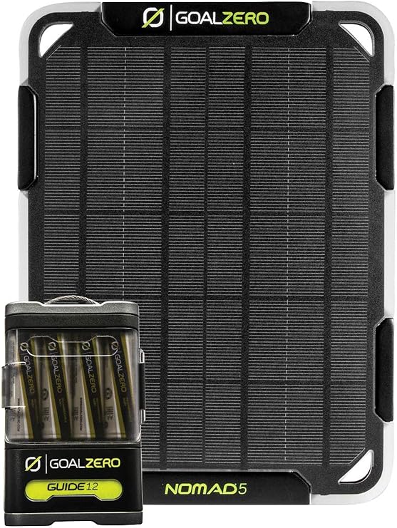 Goal Zero Guide 12 Plus + Nomad 5 Solar Panel Kit, 2500mAh
