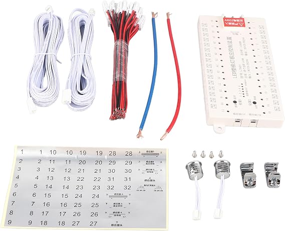 Motion Sensor Stair Light Controller Kit, DC 12V/24V Intelligent LED Stair Lighting Kit with 5 Level Brightness & Lighting Speed Setting, Multifunctional LED Light Human Body Induction Kit