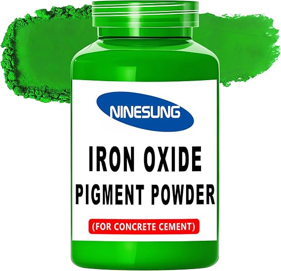 Concrete Color Pigment Powder - Iron Oxide Powder for Cement, Concrete, Mortar, Grout, Stucco, Clay, Lime, Plaster, Paint, DIY Crafts - Non-Fading, Vibrant Long-Lasting Shade (Grass Green, 8 oz)