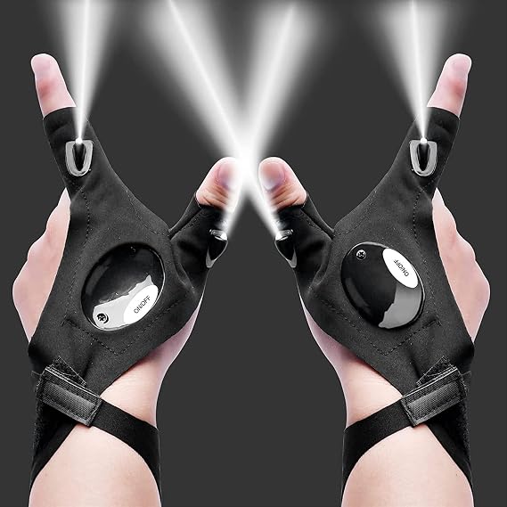KUCHEY LED Flashlight Gloves Stocking Stuffers for Men Adults