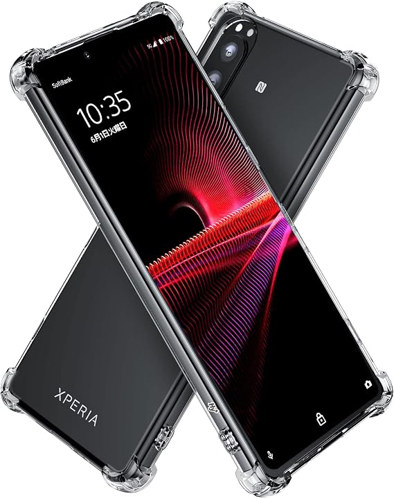 Hy+ Xperia1 III Compatible SO-51B SOG03 Shockproof Case US Military MIL Standard Clear TPU Cover Strap Hole