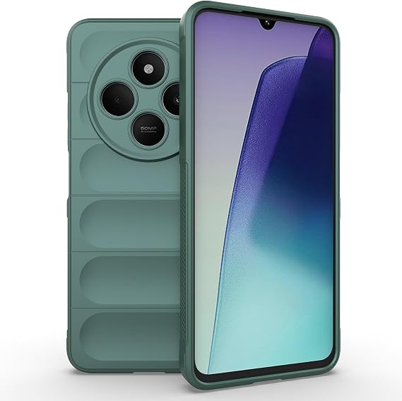 Liquid Silicone Case for Xiaomi Redmi 14C (4G/5G)/Poco C75 4G with Anti-Germ Protection, Anti-Scratch Soft Microfiber Lining, High Resilience Gel Rubber Full Body Shockproof Cover, Green