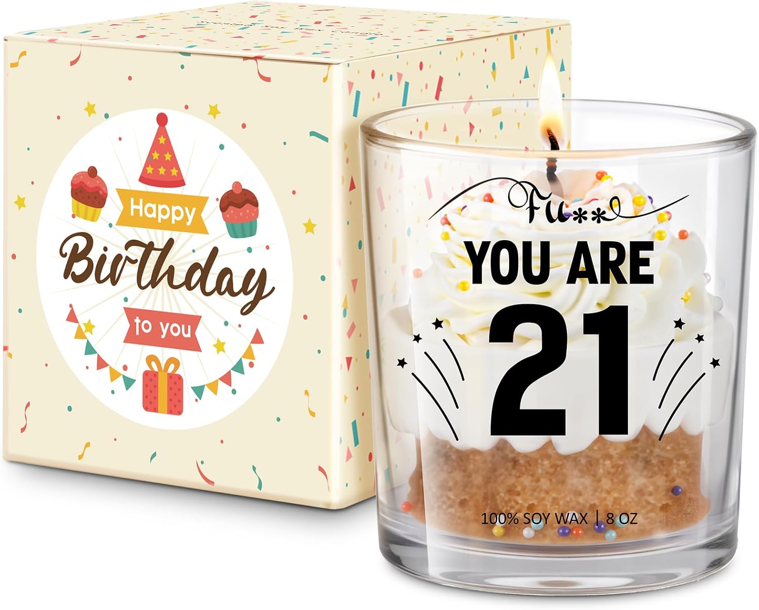 21st Birthday Gifts for Her Women - Birthday Gift for 21 Year Old Daughter Sister Friend - Novelty Scented Candle