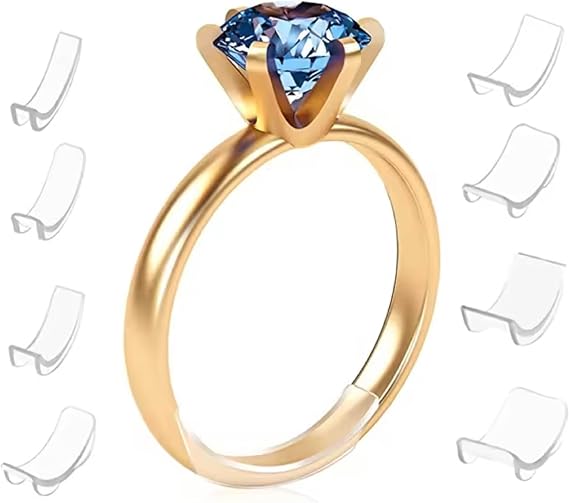 Ring Sizers for Loose Rings, Flexible Invisible Ring Size Adjusters, Anti-Slip Ring Guards for Rings, Easy to Use for Women and Men, 8 Assorted Sizes