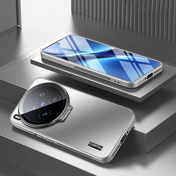 TIANYUE Case for vivo X300 Pro, Slim Shell Film Integrated Phone Case with stand, PC Hard Cover for vivo X300 Pro-Silver