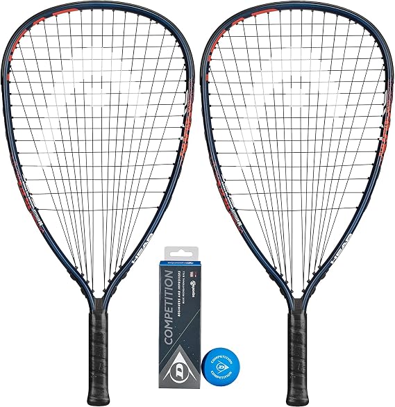 HEAD MX Fire Twin Racketball Set with 3 Racketball Balls