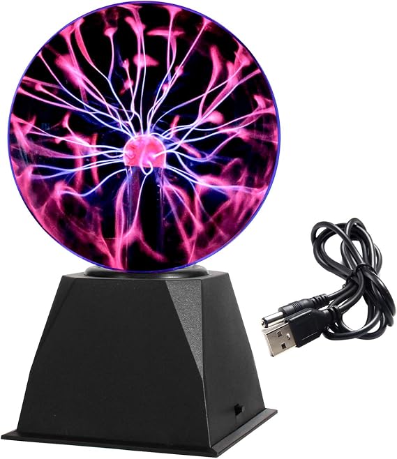 Gresus Novelty Toys 6" Magic Plasma Ball - Touch & Sound Sensitive Interactive USB Powered Plasma Nebula Sphere Science Educational Gift for Decoration/Party/Bedroom