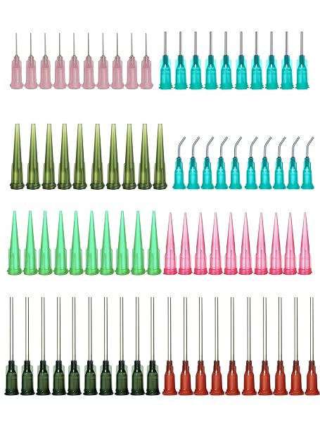 80 Pcs 8 Size Blunt Needles 1.5 Inch & 0.5 Inch, Luer Lock Blunt Needle, Precision Applicator for Adhesive Glue, Industrial & Syringe Use