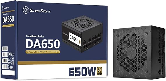 Silverstone Technology DA650 Gold, Decathlon 80 Plus Gold 650W Fully Modular ATX Power Supply, DA650-G
