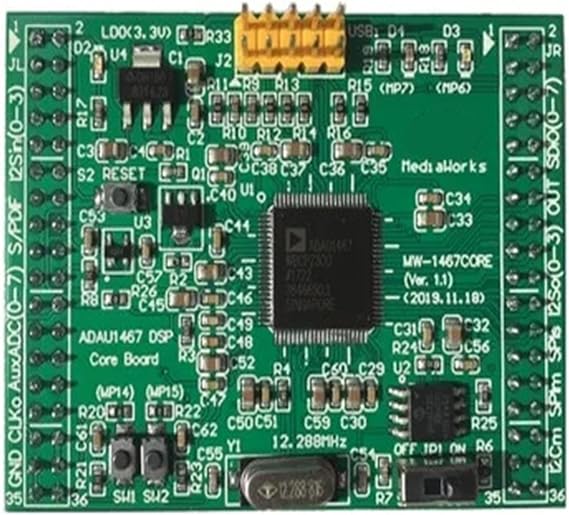 ADAU1467 DSP Core Board - Programmable Digital Processing Solution for Multimedia, and Professional Applications(Black)