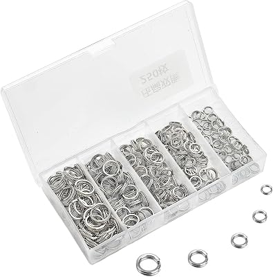 Fishing Split Rings Kit: 250pcs Heavy Duty Steel Fishing Lure Making Ring Fishing Hook Connector Tackle