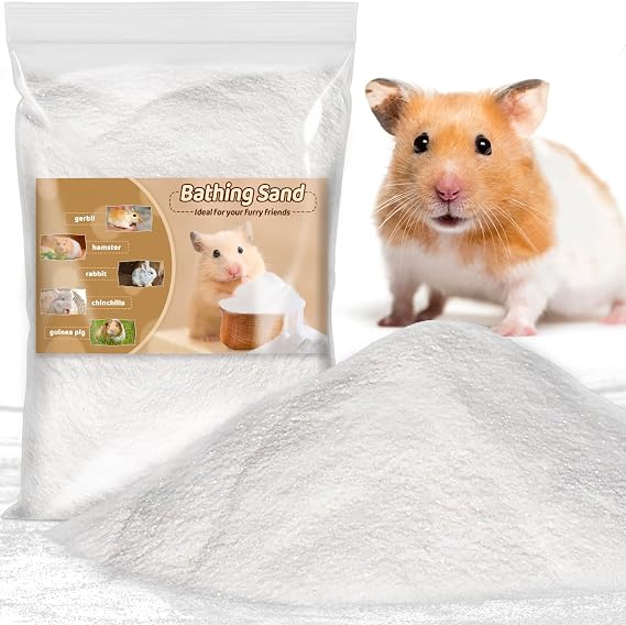 Sukh Hamster Sand Bath - White Fine Silica Sand, Hamster Hides & Cleaning