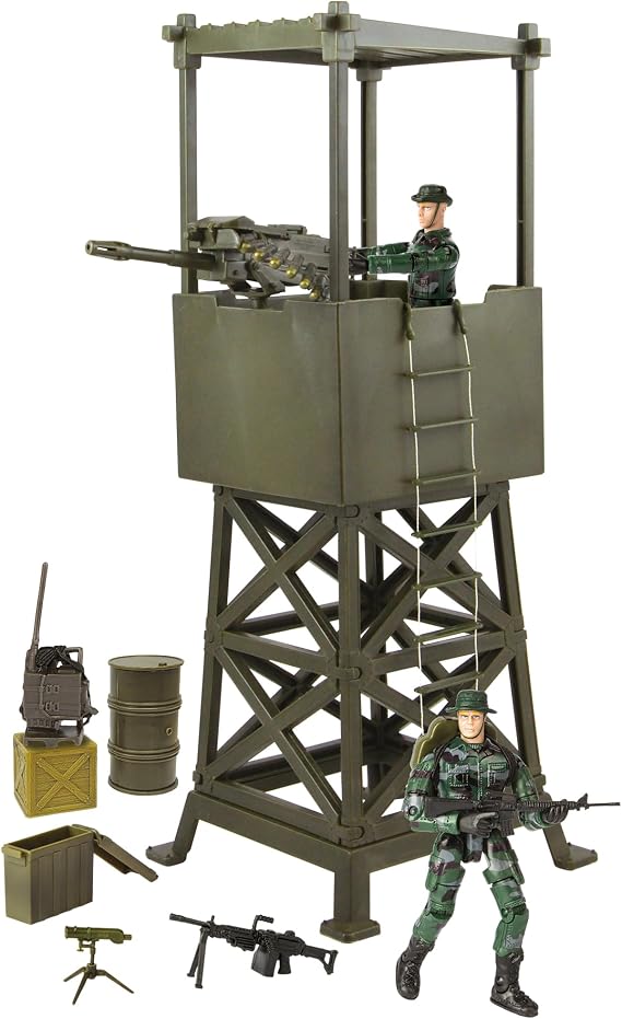 WORLD PEACEKEEPERS from Peterkin | 30cm Military Lookout Tower with Articulated Figures | 1:18 Scale | Action Figures & Accessories | Ages 3+