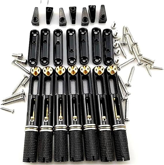 Electric Guitar Bridge Single Headless Guitar Bridge Fanned Fret Fixed Brass Fan Bridges (Color : 7 Strings)