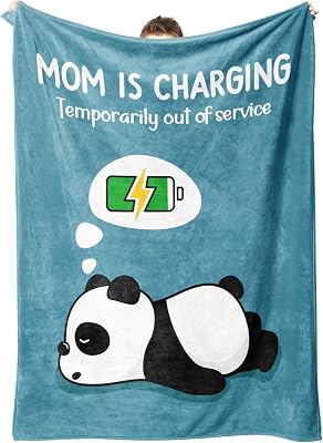 Craftique Funny Gifts for Mom Birthday Mothers Day - Moms Charging Blanket- New Mom Gifts for Women, Super Soft Blanket Throw for Napping Travel, 6050