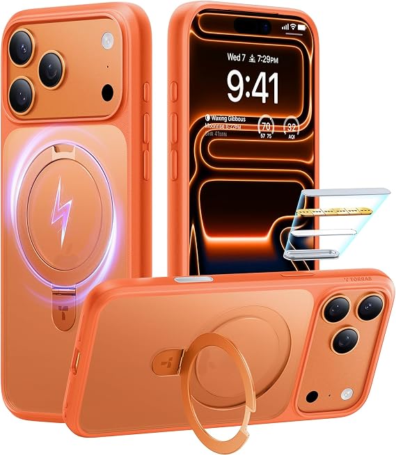 TORRAS for iPhone 17 Pro Case Magnetic Stand, 4X Military Drop Protection