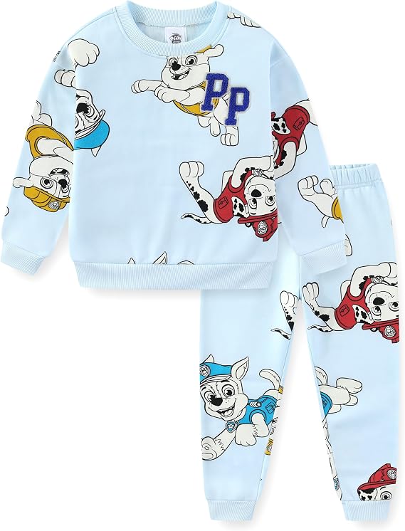 Paw Patrol Nickelodeon Marshall Chase Rubble Boys Sweatshirt and Pants 2 Piece Set for Toddler and Little Kids