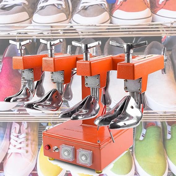 Electric Shoe Stretching Machine, Aluminum Shoe Expander with Temperature Control, Adjustable Width Length, Includes 4 Pairs of Shoe Lasts