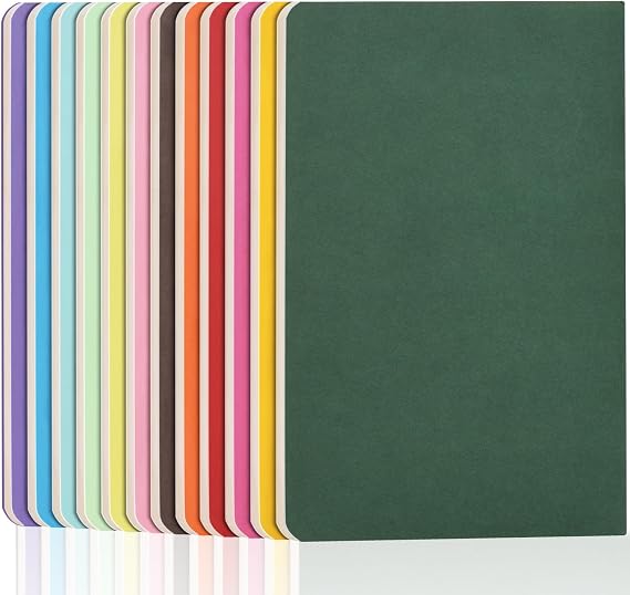 ZCZN A5 Lined Notebooks, 12 Assorted Colours, 12-Pack, 60 Pages Each