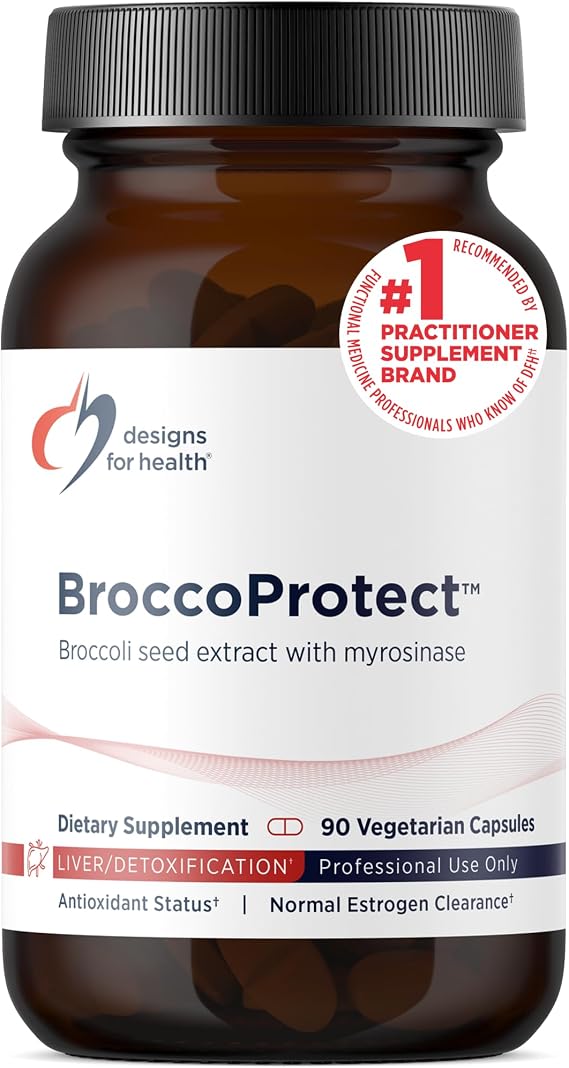 Designs for Health BroccoProtect Broccoli Seed & Mustard Seed Supplement - Enhanced with Myrosinase Enzyme to Optimize Bioavailability (90 Capsules)