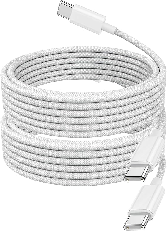 USB C Charger Cable, 2Pack 1M Braided iPhone Cable USB C to C Fast Charging for Apple iPhone 17 16 15 Pro Max Pro Plus, for iPad Pro/Air/Mini, for MacBook Air/Pro, for Samsung Galaxy Series and more