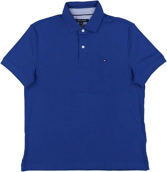 Tommy Hilfiger Mens Custom Fit Interlock Polo Shirt (Small, Monaco Blue)