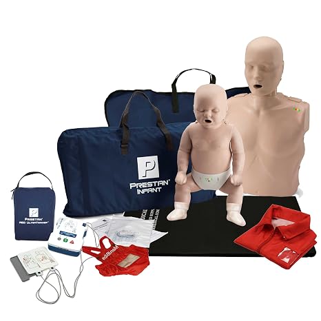 MCR Medical CPR Manikin/AED Training Kit, 1 Adult/1 Infant, Medium Tone | Improve CPR and AED skills with a reusable trainer for skills labs.