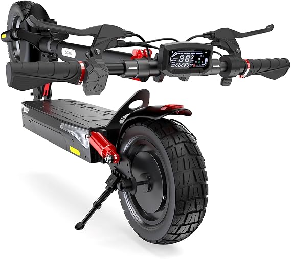 iScooter Electric Scooter 10" Off-Road Tires Foldable | Adjustable Handlebar Height E-Scooter for Adults, Dual Suspension & Braking System, Commuting Scooter with APP