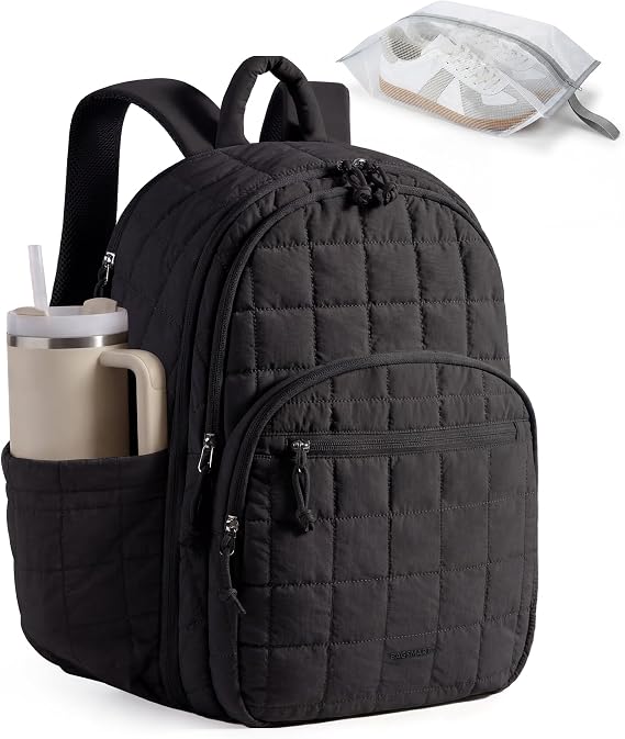 BAGSMART Travel Backpack for Women, 17.3" Carry on Backpack, Black