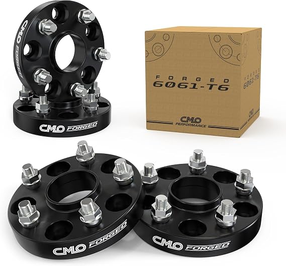 Customadeonly 5x120 to 5x112 Hubcentric Wheel Adapters (4pcs 25mm Thick) | 6061-T6 Forged, Anodized Black, 72.6mm to 57.1mm Bore | M14x1.5 Studs | Compatible For BMW Owners & Custom Wheel Fitment