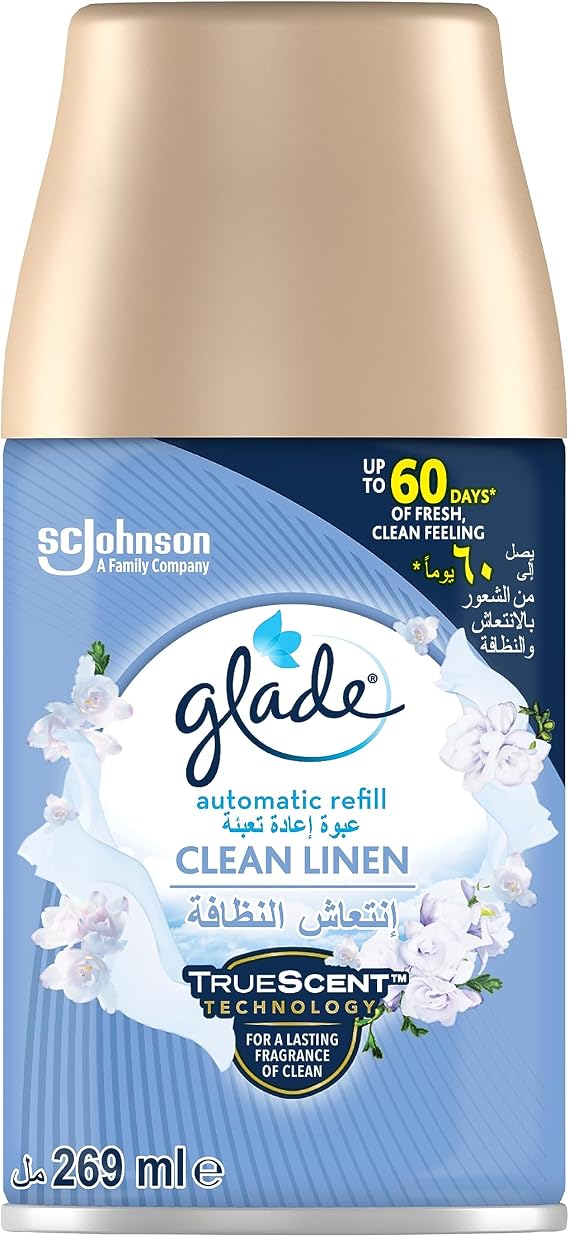 Glade Temiz Çarşaf Ferahlığı Yedek Otomatik Sprey 60 Gün Etkili (1 x 269 mL)