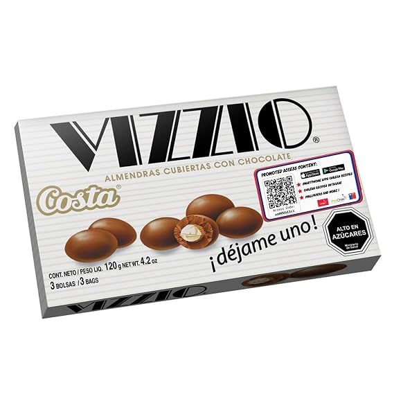 Vizzio Costa Almonds Chocolate Covered. Traditional Chilean Snack (1)