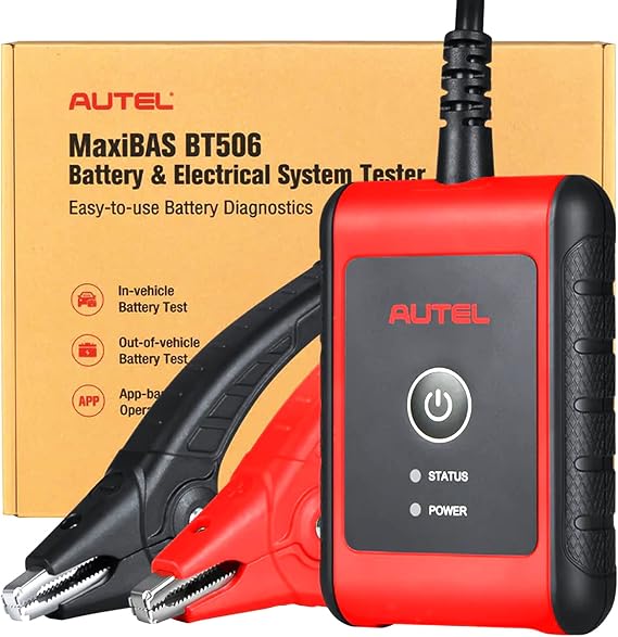 Autel MaxiBAS BT506 Car Battery Tester, 6V 12V 100-2000 CCA Auto Battery Analyzer, Cranking Charging System Test Scan Tool, Top Accuracy Adaptive Conductance, in & Out-of-Vehicle Battery Load Tester