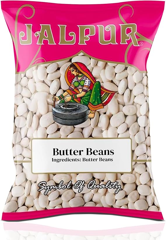 JALPUR MILLERS Butter Beans 1.5kg – Premium Dried Butter Beans Packed with Plant-Based Protein, Fibre & Iron – Low Fat & Nutrient-Rich – Perfect for Hearty Soups, Stews, Salads & healthy Cooking