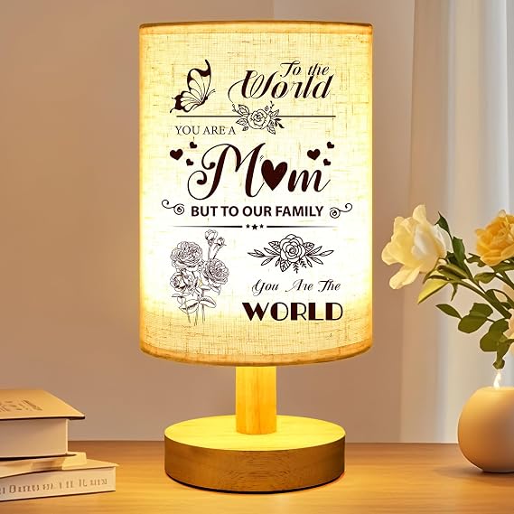 Linkax Christmas Gift for Mom, Personalized Mom Table Lamps Night Light