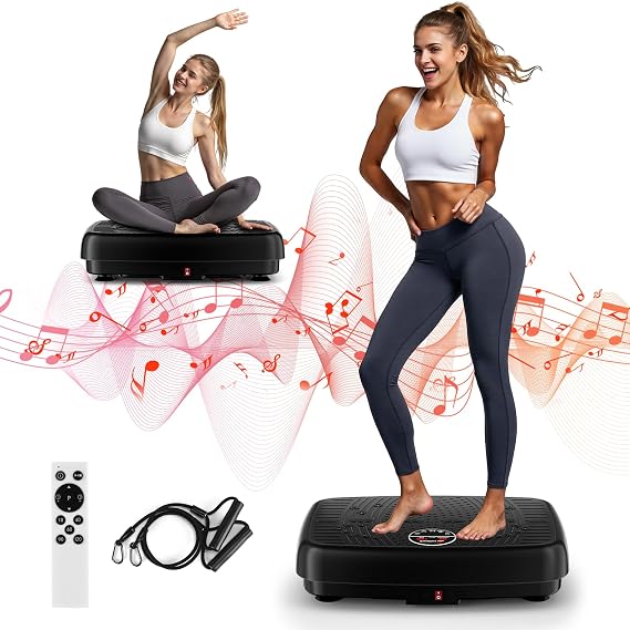 Vibration Plate, 2026 Powerful Vibration Plate Exercise Machine With Dual Motors, Comfortable Silicone Pad, 204 kg Weight Capacity Vibration Plate For Lymphatic Drainage & Weight Loss