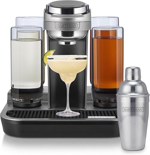 Bartesian Premier Commercial-Grade Cocktail Machine Bundle Professional Drink Maker with 18oz Stainless Steel Cobbler Shaker Lockable Spirit Storage, High-Capacity 1.5L Reservoir