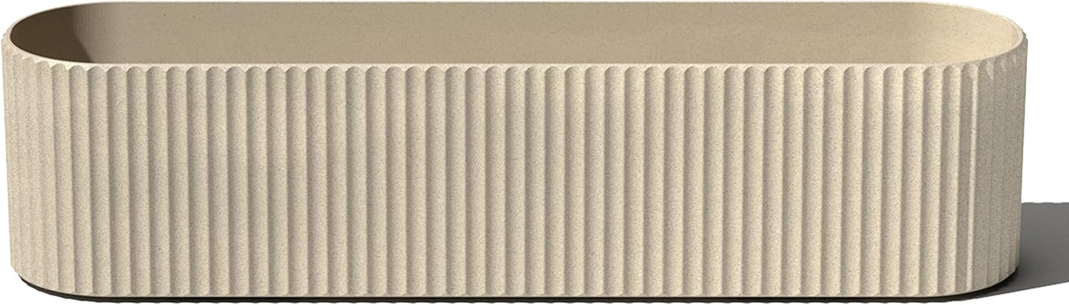 Veradek Demi Series Window Box Planter - Long Planter Box for WindowsillBalcony | Durable Plastic-Stone Composite Material | Modern Décor for FlowersHerbs