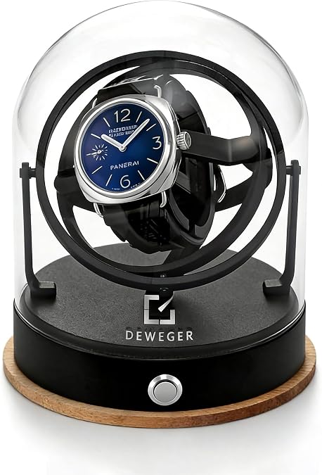 DEWEGER- Orbit Single Watch Winder for Mechanical Watch Quiet Motor Fit Lady Man for Rolex and Most