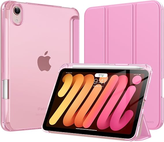 MoKo for iPad mini A17 Pro Case, iPad mini 7th/6th Case 2024/2021, Pink