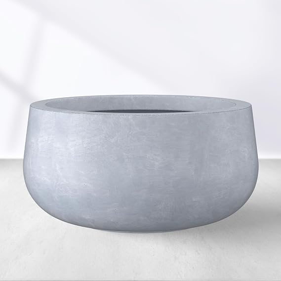 Kante Blue Gray Concrete Planter 18.5" Dia All-Weather Round Large Pot