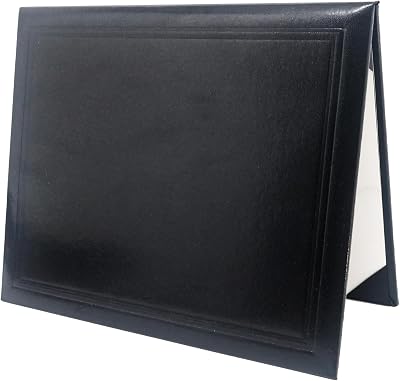 GraduationMall 8x10 Smooth Padded Diploma Cover Certificate Holder Black