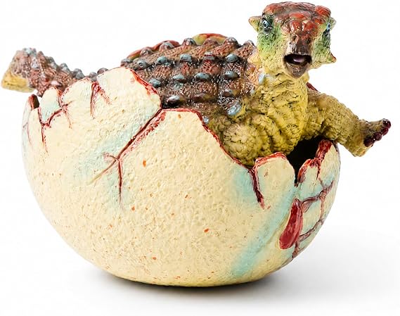 Baby Dinosaur Egg Toy with Detachable Eggshell, PVC Dino Figure for Kids