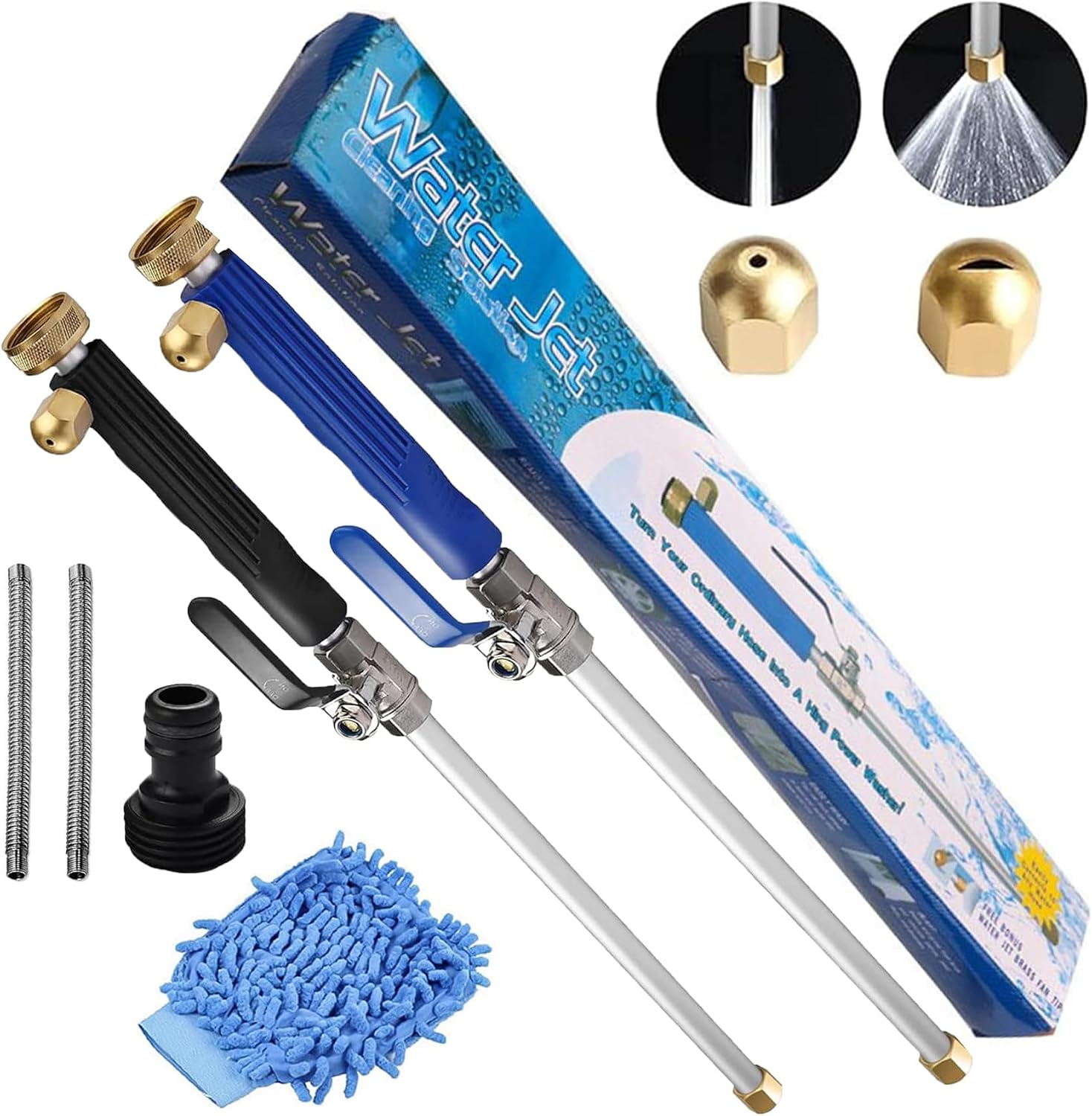 Pressure Washer, Jetsono High Pressure Washer, Jet Sono 2-in-1 High Pressure Power Washer, Jet Sono Power Washer, with 2 Jet Different Nozzle and Hose Quick Connectors 2 Sets
