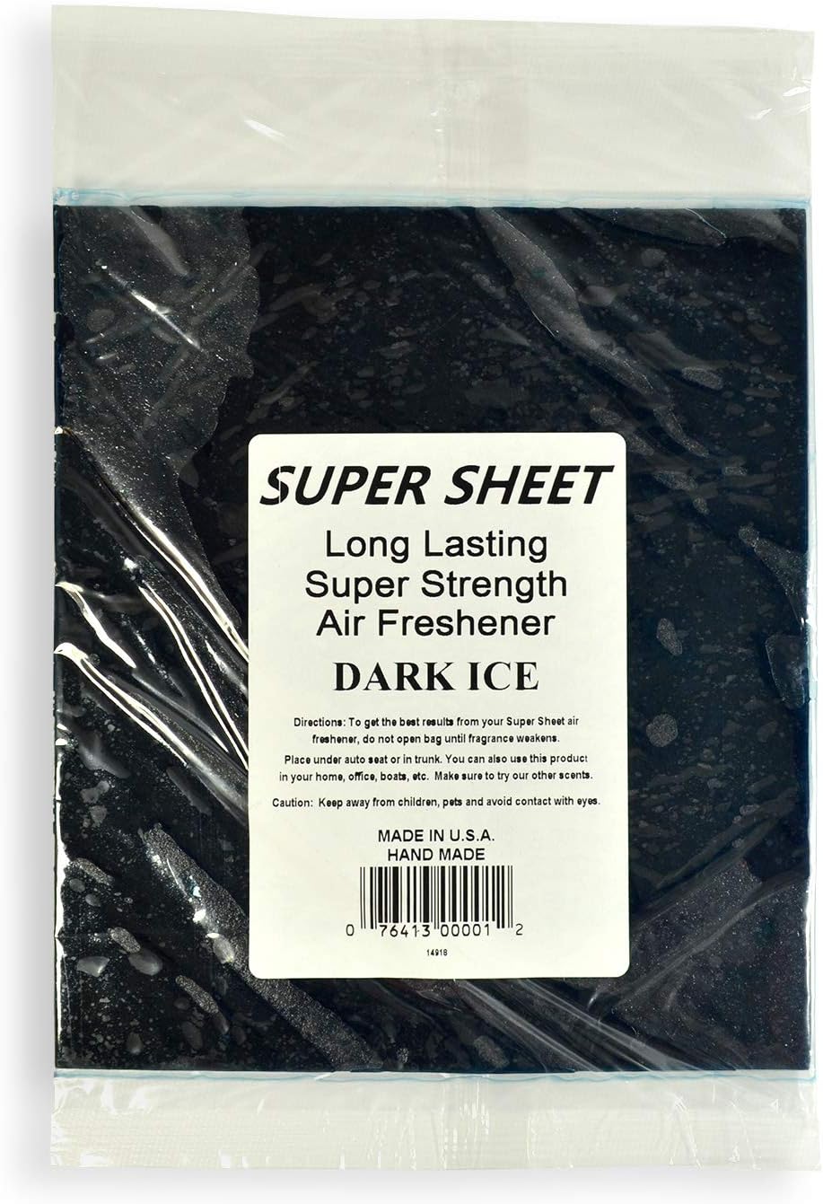 Super Sheet Large 8x7 Under Seat Car Air Freshener Dark Ice